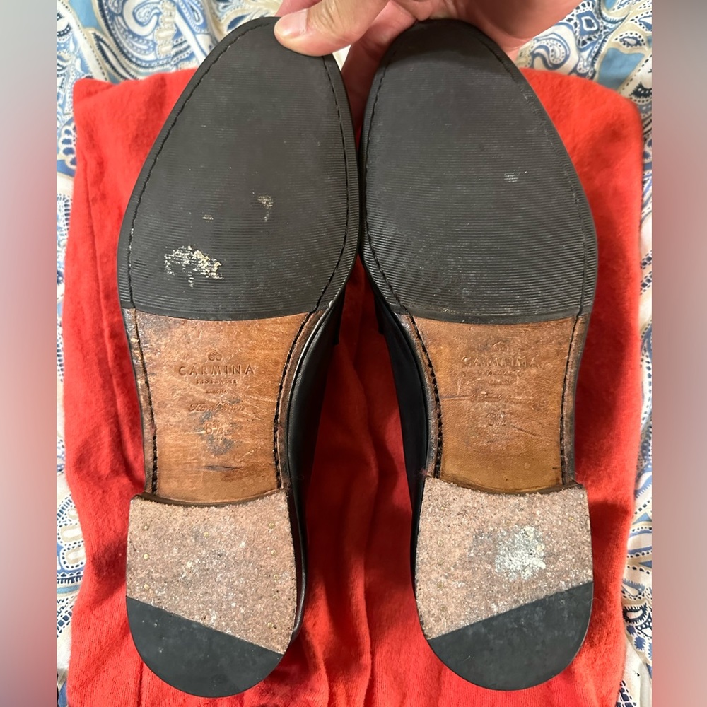 Carmina black unlined loafer UK 6.5/US7.5 - Picture 3 of 5